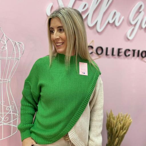 Jersey Cruzado en Rosa y Verde