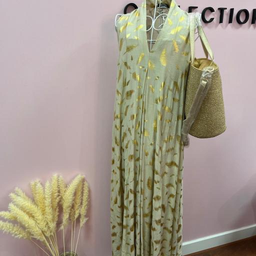 VESTIDO DUBAI EN NEGRO, BEIGE Y CAMEL
