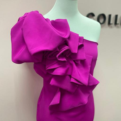 Vestido Asimétrico Volante Morado 38/40 [3]