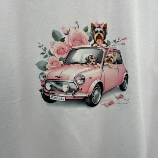 CAMISETA YORKIES Y COCHE LOVE [3]