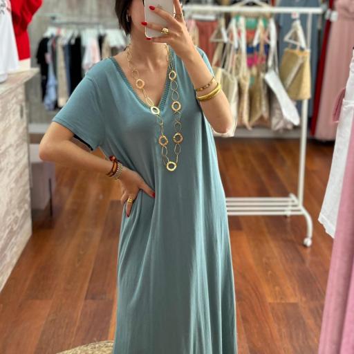 VESTIDO LARGO PICO EN VARIOS COLORES