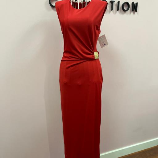 VESTIDO NEPAL en Rojo y Crudo 
