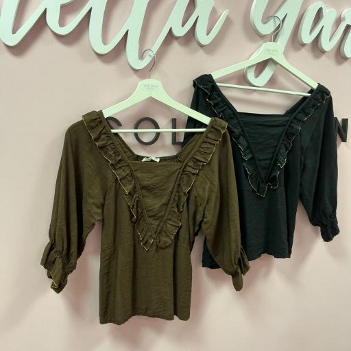 BLUSA EN CHOCOLATE Y NEGRO [0]