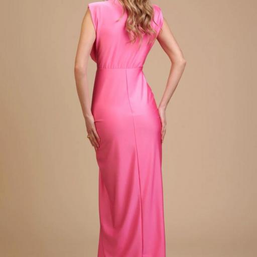 VESTIDO BELLA en Verde, Morado y Beige [3]