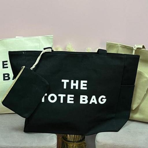BOLSO THE TOTE BAG EN BEIGE, NEGRO Y CAMEL