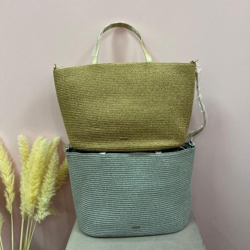 BOLSO DORADO Y PLATA