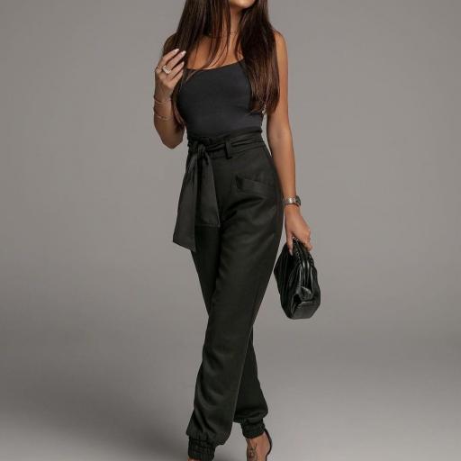 Pantalon Lazo Polipiel Negro [0]
