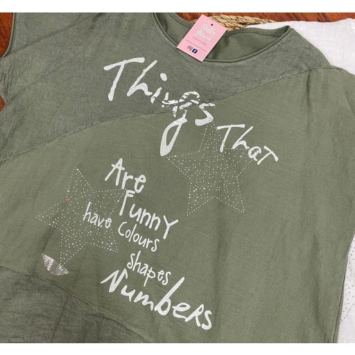 Camiseta Star Talla Grande en Blanco y Verde Talla Grande [0]