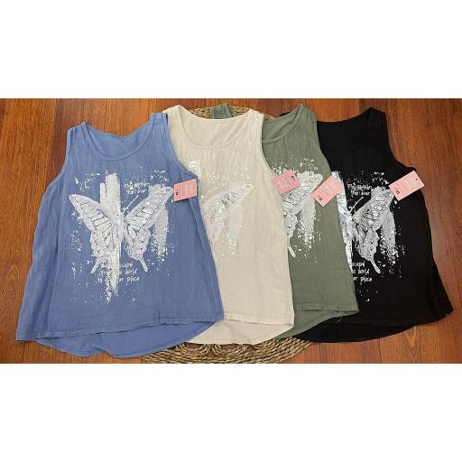 Camiseta Butterfly Talla Grande en Negro [1]