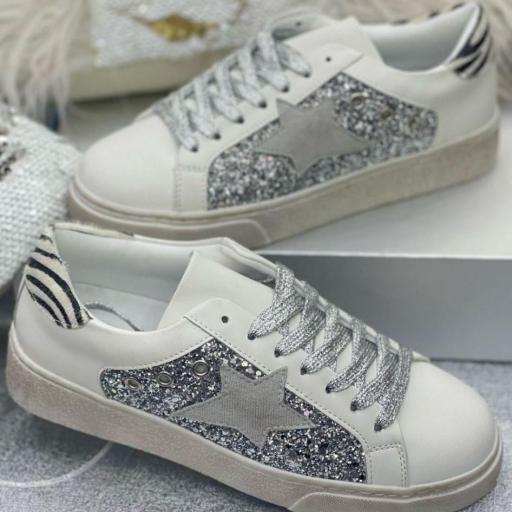 ZAPATILLAS ESTRELLA PLATA en 40 y 41