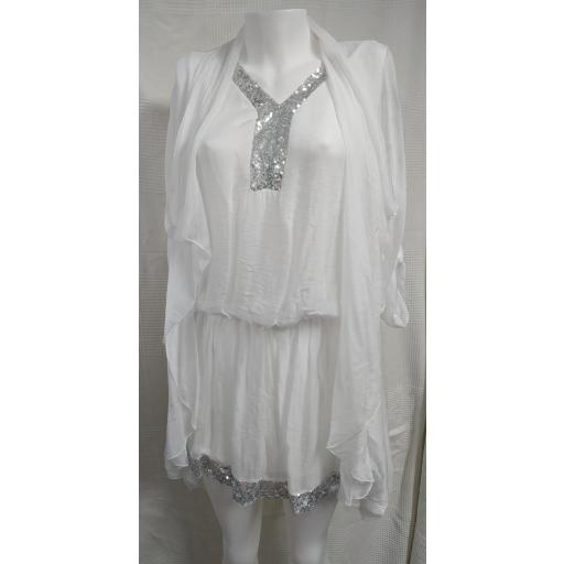 Chaqueta Blanca Seda Larga [0]