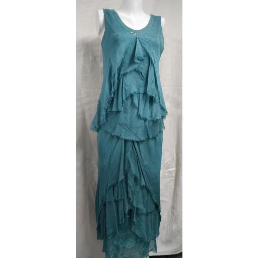 Conjunto Seda Falda Larga en Verde  [0]