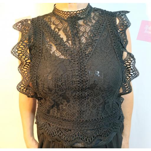 Top Encaje Negro Tallas S/M [1]