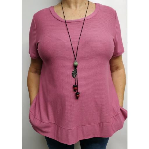 Camiseta Colgante en Rosa y Negro [0]