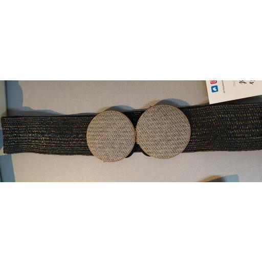 Cinturón Rafia Broche Gris [0]