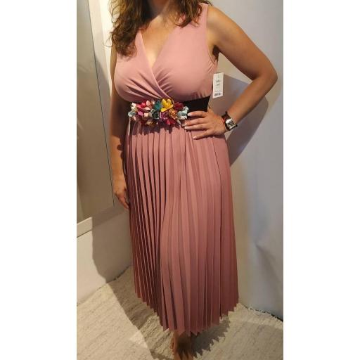 Vestido Falda Plisada Negro [1]