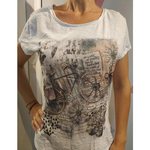 Camiseta Bicicleta Vintage Beige [0]