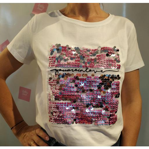 Camiseta In Love en Rosa y Verde [0]