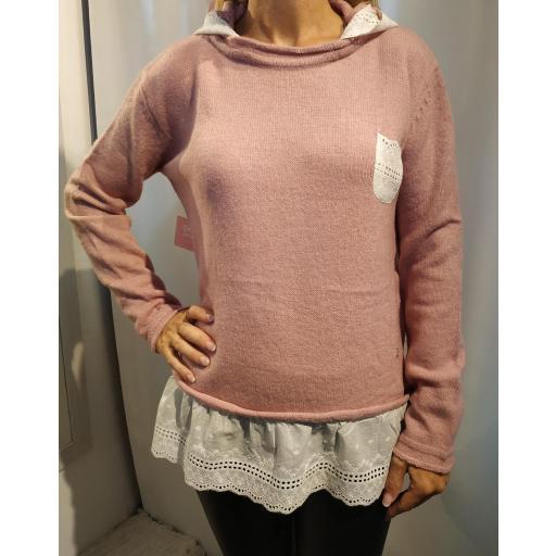 Puri Puritas Jersey Capucha Puntilla (en 2 tonos) [0]