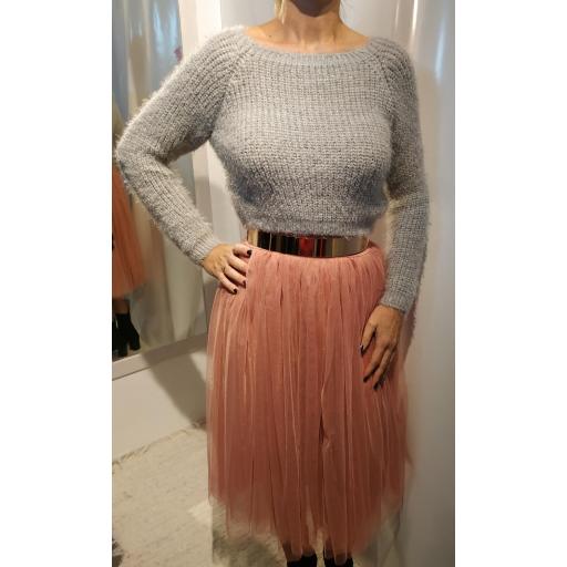 Jersey Corto Punto Ingles en rosa y gris [1]
