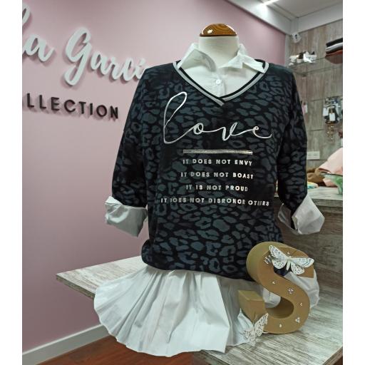 Sudadera Love en Verde y Negro [0]