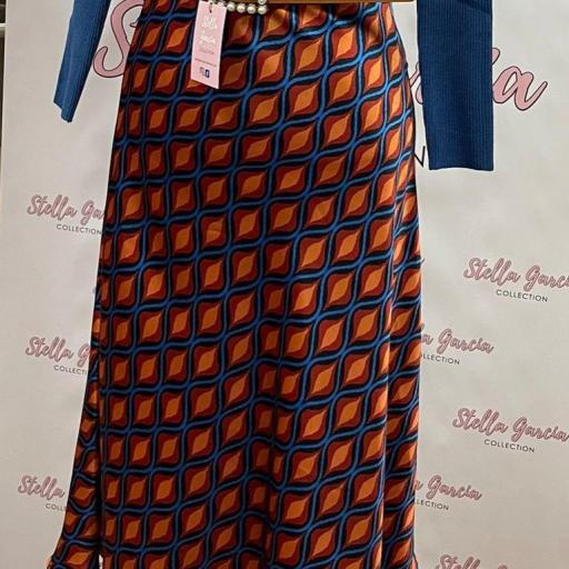 Falda Geometric Azul