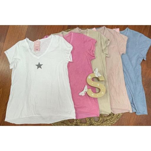 Camiseta Estrella en Beige  [1]