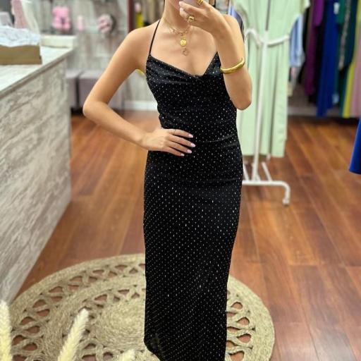 VESTIDO BRILLOS NEGRO