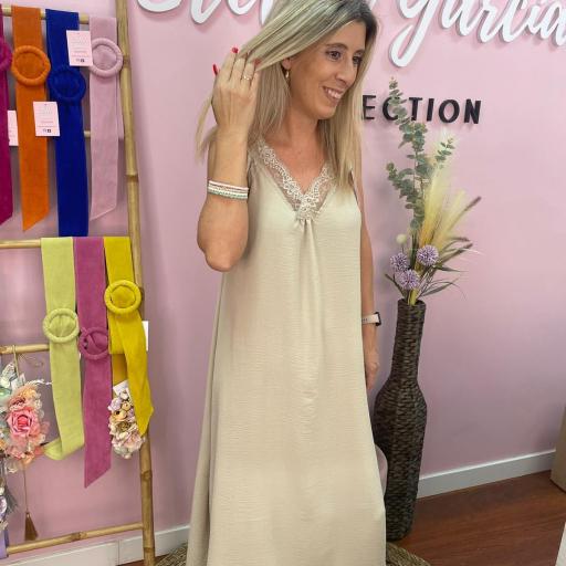 Vestido Lencero Beige [0]