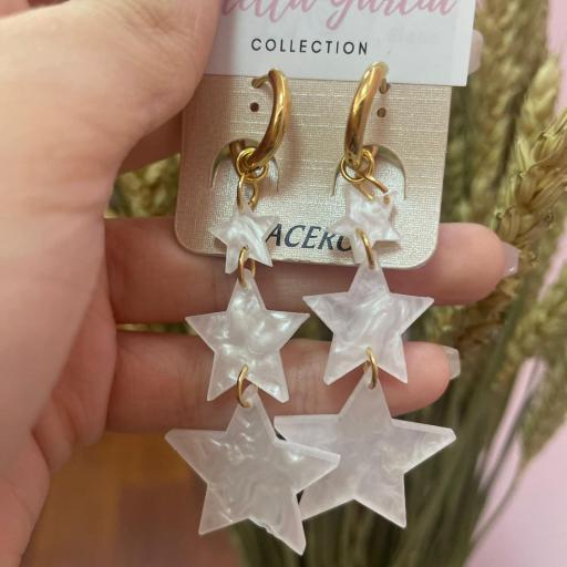 Pendientes Estrella Blanco [0]