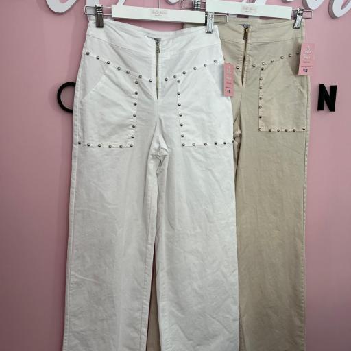 PANTALON TACHAS en Blanco y Beige en S y M [1]