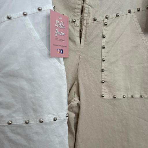 PANTALON TACHAS en Blanco y Beige en S y M [2]