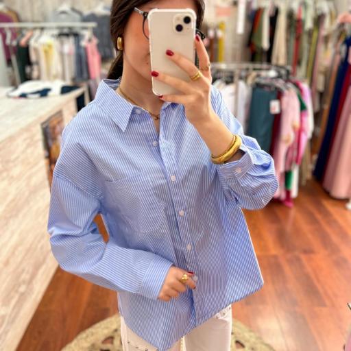 CAMISA RAYAS BOTONES en S y L