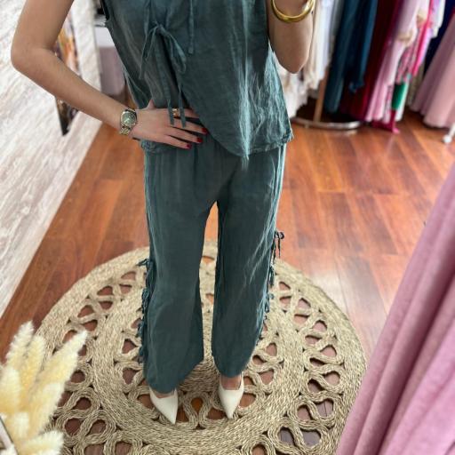 CONJUNTO LAZOS LINO en Azul y Morado [1]
