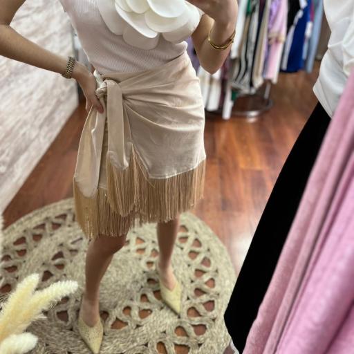 FALDA PANTALON FLECOS BEIGE de S a L [1]