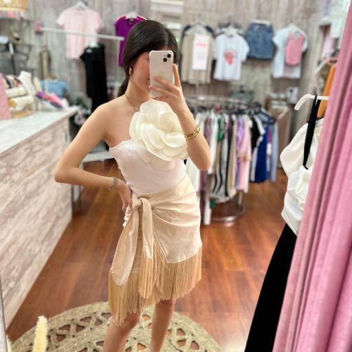 FALDA PANTALON FLECOS BEIGE de S a L