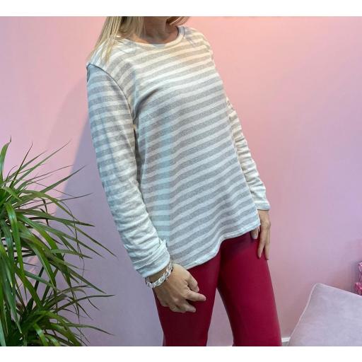 Camiseta Rayas en Beige  [0]