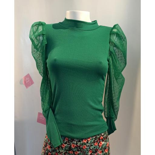 Camiseta Mangas Plumeti Verde Agua [2]
