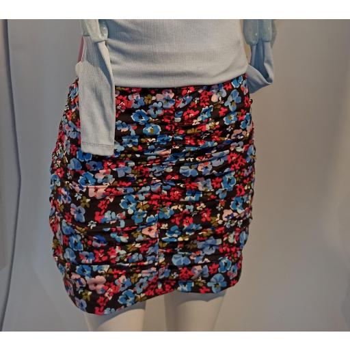 Falda Flores en Rojo Talla M [2]