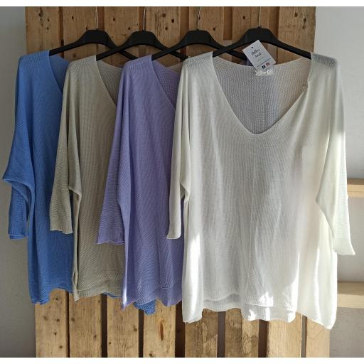 Jersey Bianca en Azul, Blanco y Lila [1]