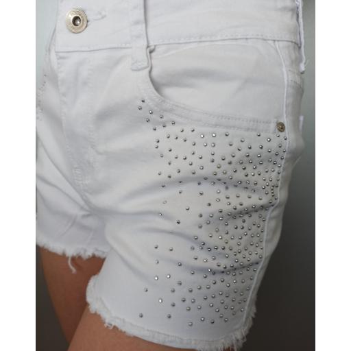 Short Brillos en Blanco Talla L [2]