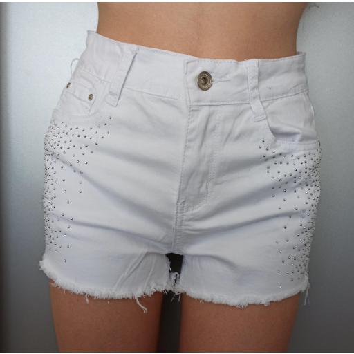 Short Brillos en Blanco Talla L [0]