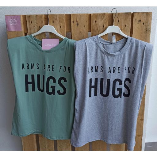 Camiseta Hombreras Abrazos en Verde y Gris [1]