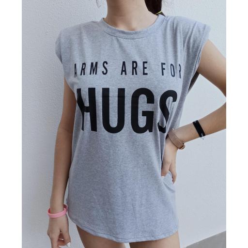 Camiseta Hombreras Abrazos en Verde y Gris [0]