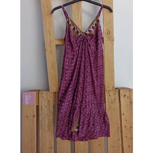 Vestido Corto Boho Seda Morado y Azul [2]