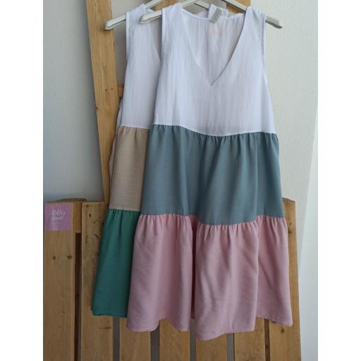 Vestido Tricolor en Verde  [2]