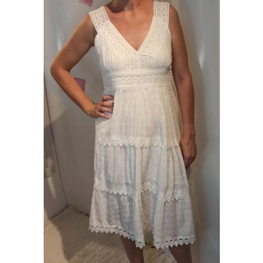 Vestido Tirantes Calado en Topos y Cachemir [0]