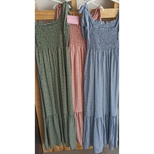 Vestido Tirantes Lazo en Verde  [1]