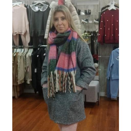 Bufanda Lana Cuadros en Rosa  [0]