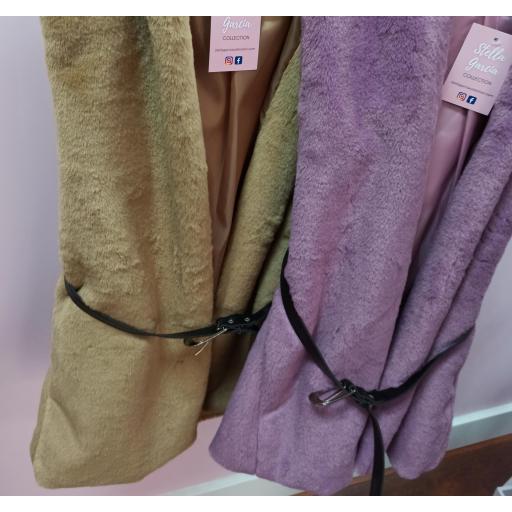 Chaleco Florida con Capucha en Lila y Camel [2]